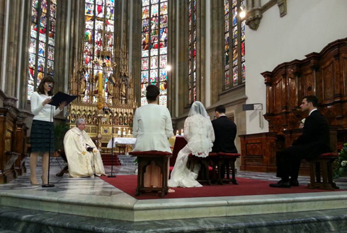 Ukázka tlumočení svatby na Petrově v Brně